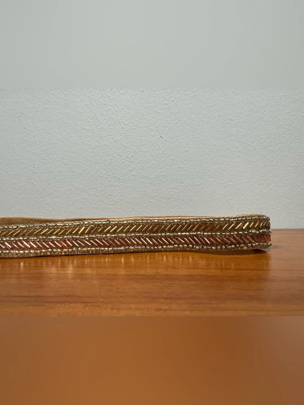 DEEPA GURNANI NWT Beaded Embellished Boho Luxe Stretch Leather Lined Headband
